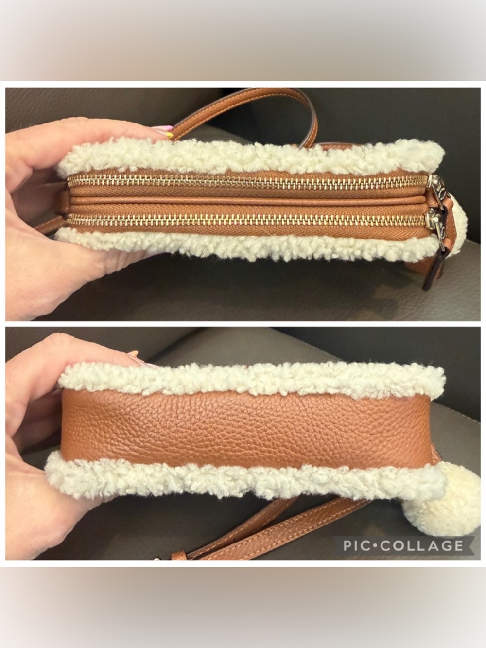 Coach Pebble Shearling Crossbody Mini Bag - Picture 5 of 6